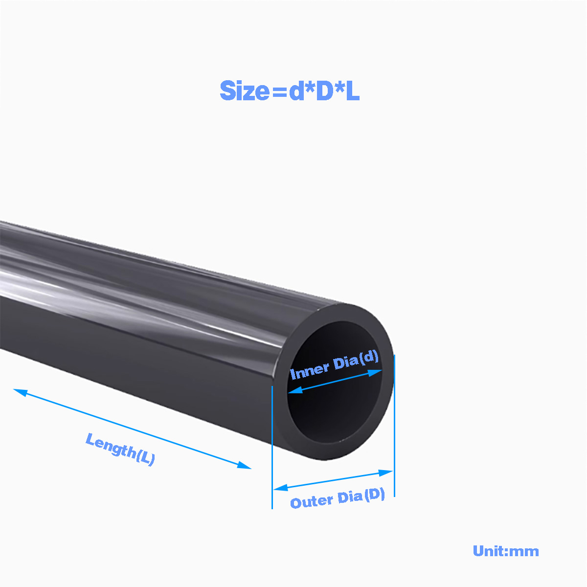 Ocean Aquarium - Tuyau en plastique PVC noir, tube