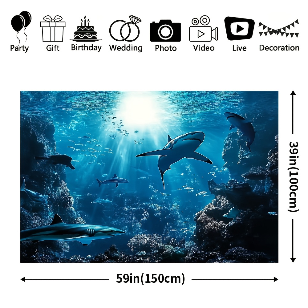 Tapisserie murale requin des p - Marine Aquarium avis et prix